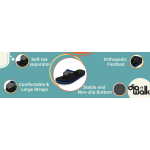 Diawalk Diabetic & Orthopedic Flip-Flops, Cushioned & Comfortable Slippers | Orthopedic MCP Chappal for Daily Use, Stylish Footwear for Men & Women, Relieves Knee & Foot Pain Slipper DPM-001BL (GENTS)